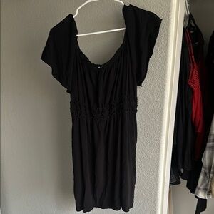 Chic Black Dress with Flutter Sleeves